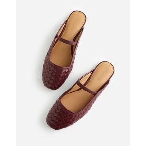 NEW Madewell Greta Ballet Flat Mule Deep Merlot Weave Burgundy Sz 9 NW205